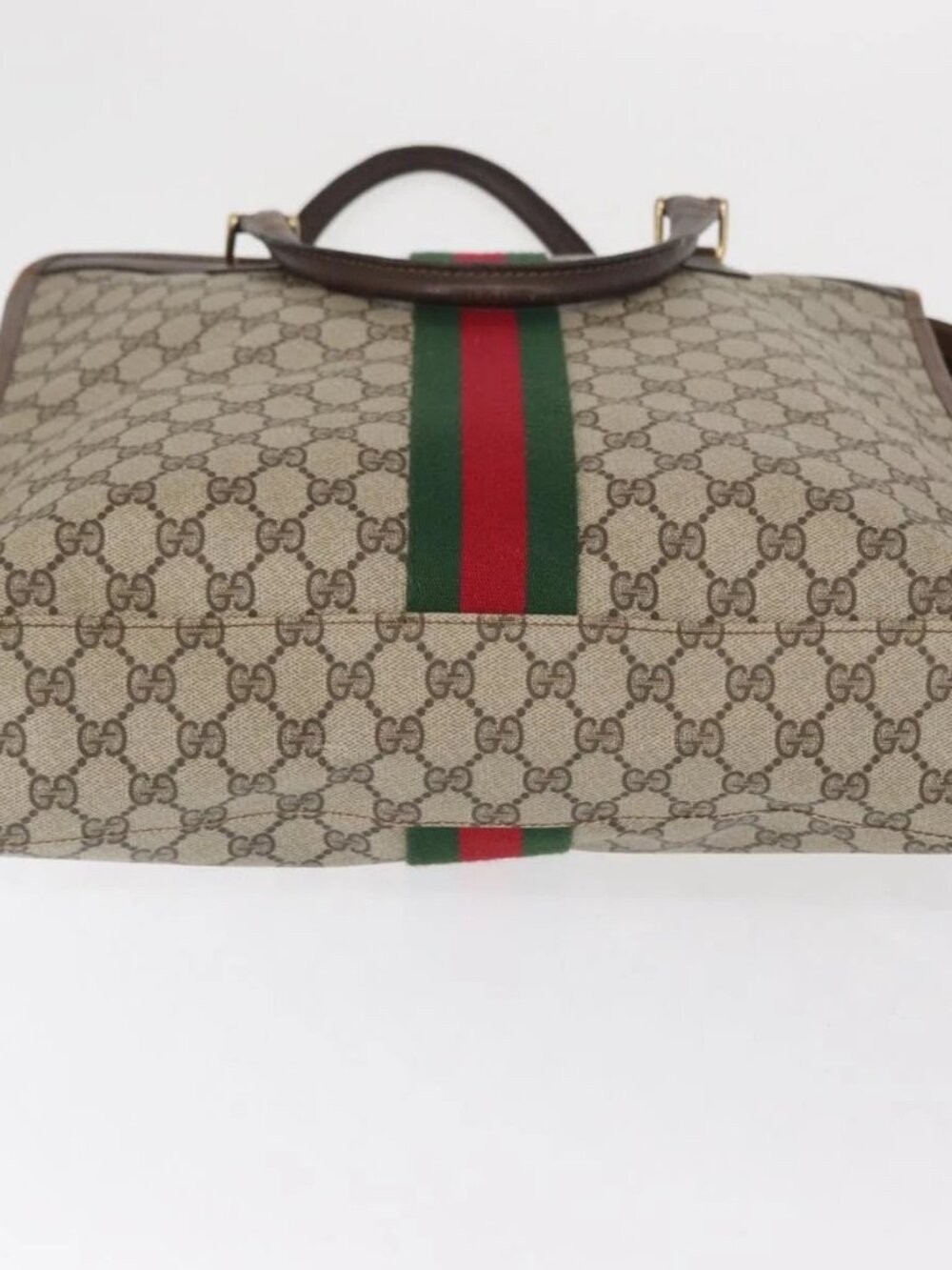 GUCCI GG Supreme Web Sherry Line Tote Bag PVC Beige Gold 010 378 Auth ep12692 - Picture 7 of 16